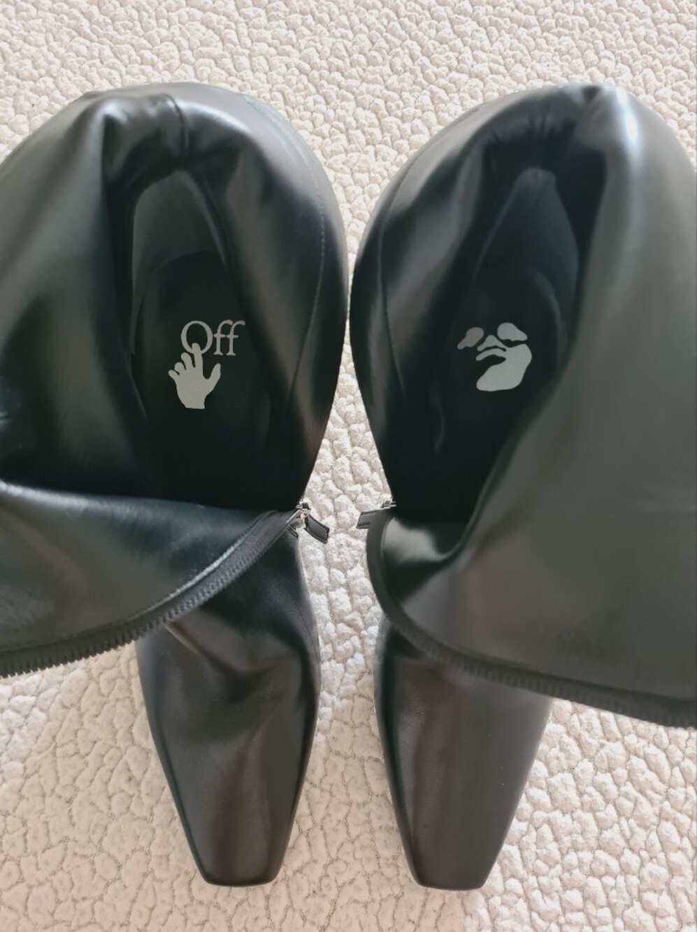 OFF-WHITE Allen Gradient Stiletto Heel Ankle Boots Black EU 38 US 8 Org $1,420 - Picture 13 of 14